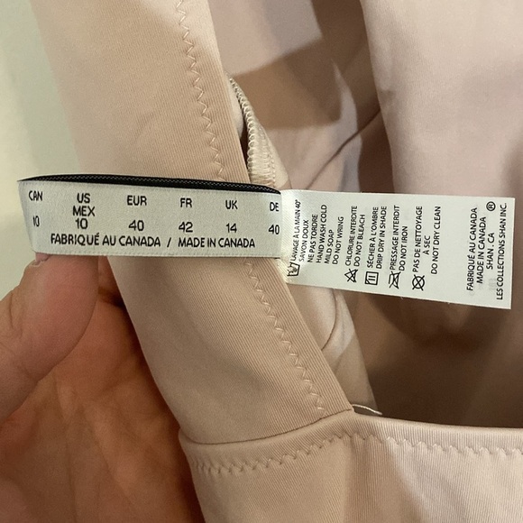 SHAN Eva Plunging Metallic One-Piece Swimsuit Rose Gold Sz 10 - Picture 8 of 8